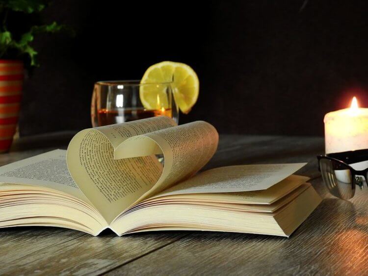 Book with pages making a heart