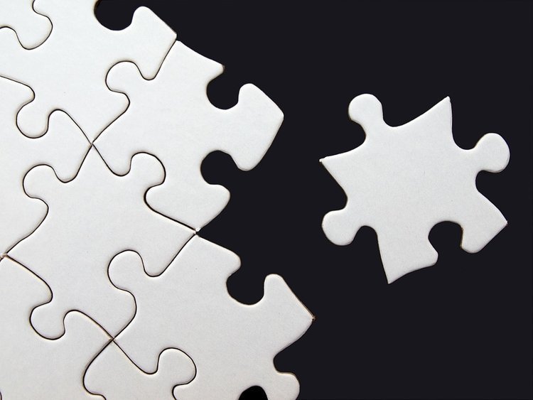 black and white puzzle pieces