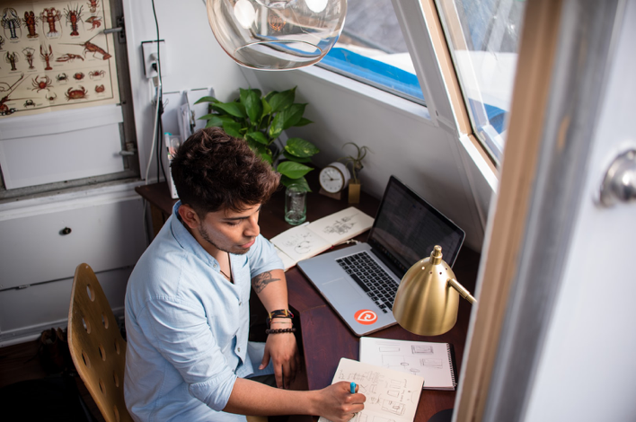 Man working at desk